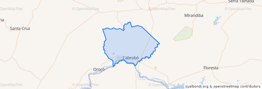 Mapa de ubicacion de Cabrobó.