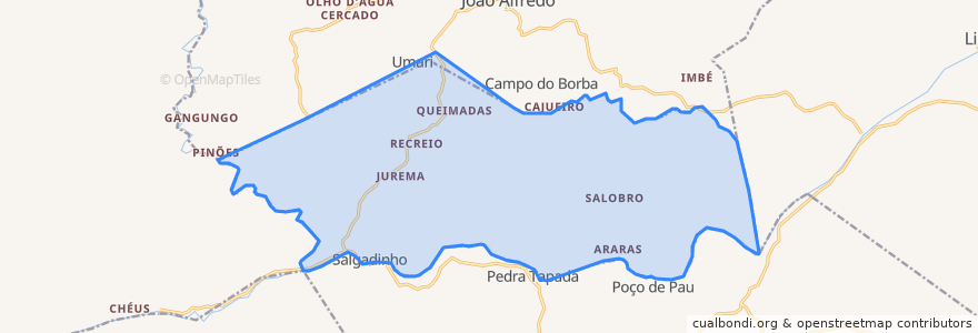 Mapa de ubicacion de Salgadinho.