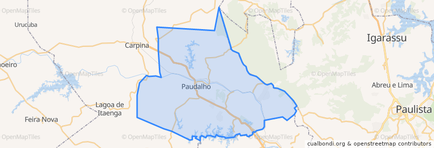 Mapa de ubicacion de Paudalho.