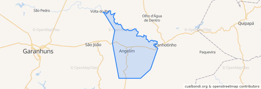 Mapa de ubicacion de Angelim.