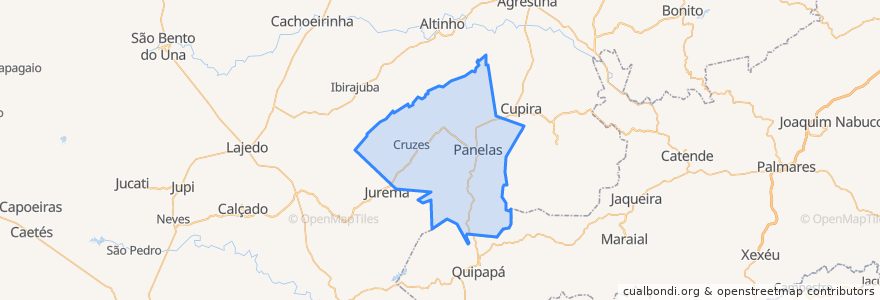 Mapa de ubicacion de Panelas.