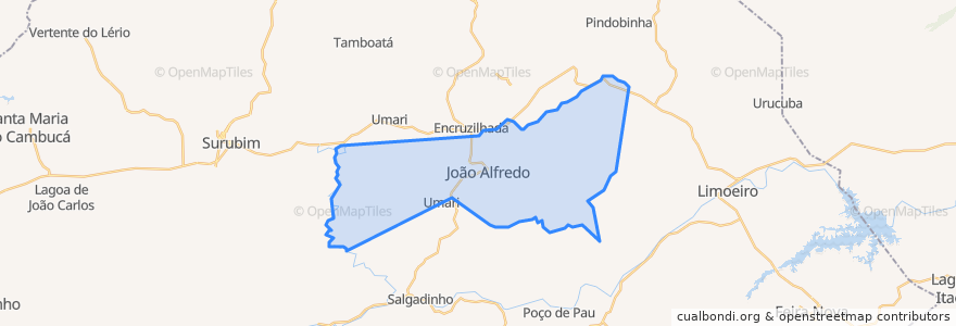 Mapa de ubicacion de João Alfredo.