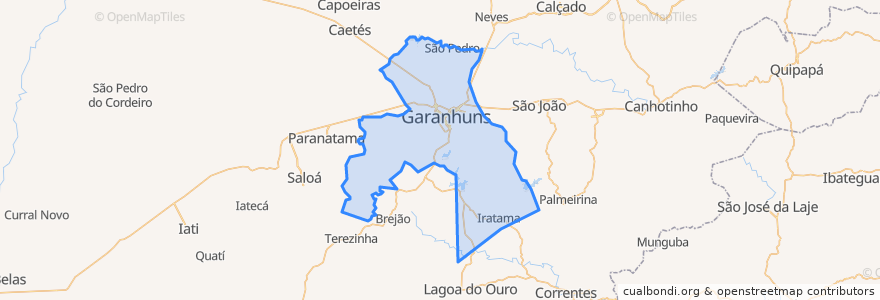 Mapa de ubicacion de Garanhuns.