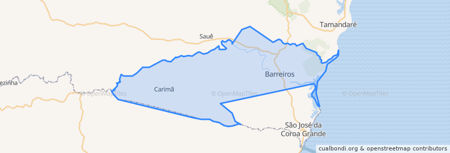 Mapa de ubicacion de Barreiros.