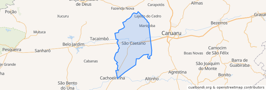 Mapa de ubicacion de São Caetano.