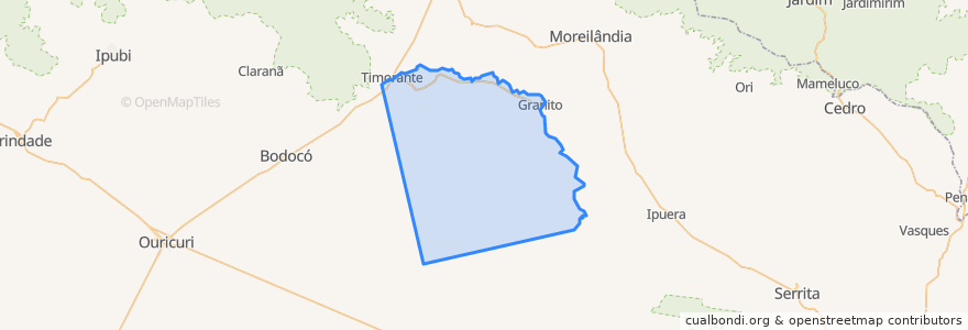 Mapa de ubicacion de Granito.