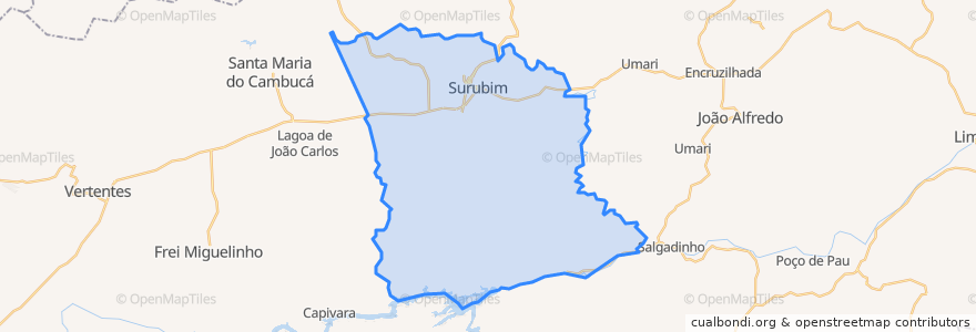 Mapa de ubicacion de Surubim.