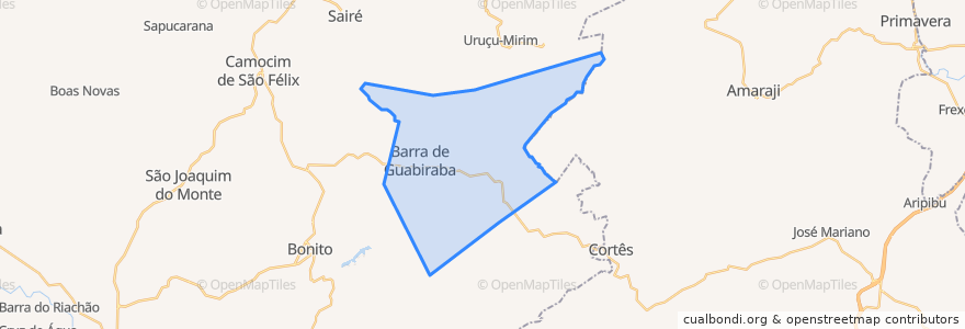 Mapa de ubicacion de Barra de Guabiraba.