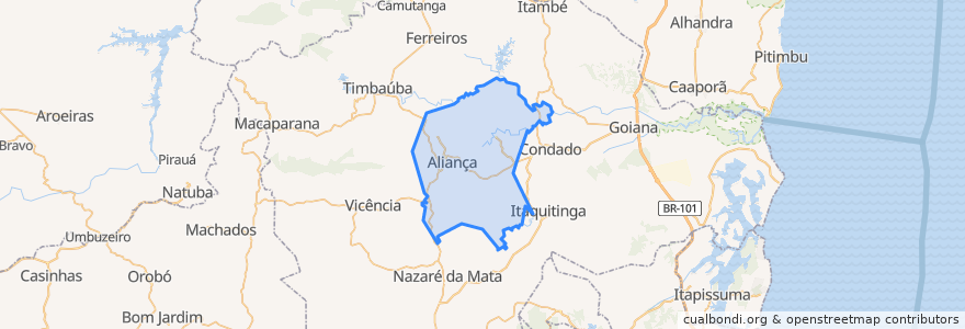 Mapa de ubicacion de Aliança.