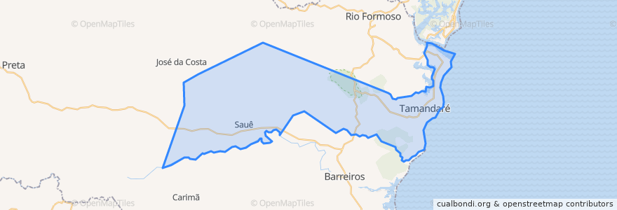 Mapa de ubicacion de Tamandaré.