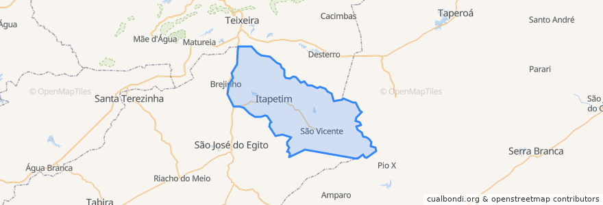 Mapa de ubicacion de Itapetim.