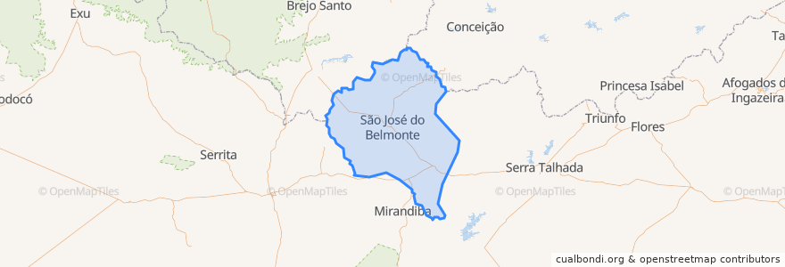 Mapa de ubicacion de São José do Belmonte.