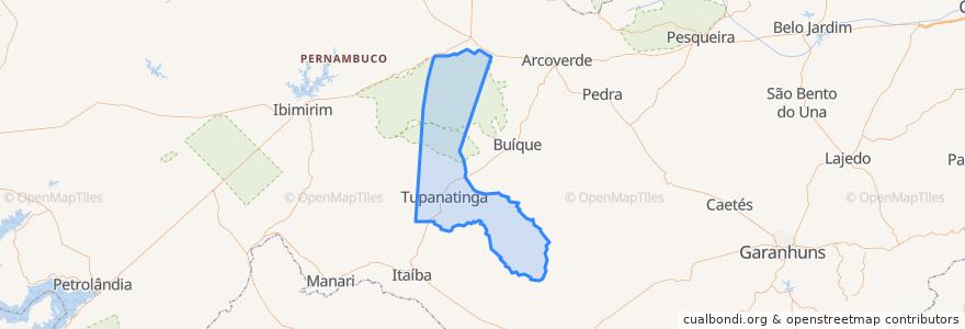 Mapa de ubicacion de Tupanatinga.