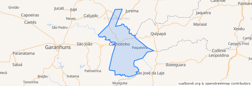 Mapa de ubicacion de Canhotinho.