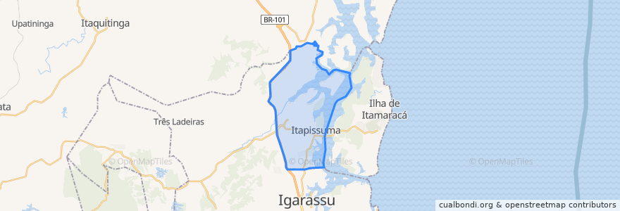 Mapa de ubicacion de Itapissuma.