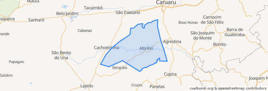 Mapa de ubicacion de Altinho.