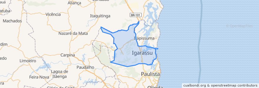 Mapa de ubicacion de Igarassu.