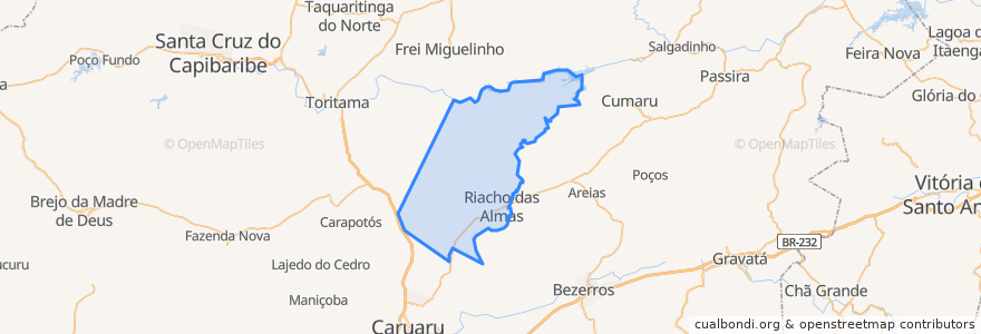 Mapa de ubicacion de Riacho das Almas.