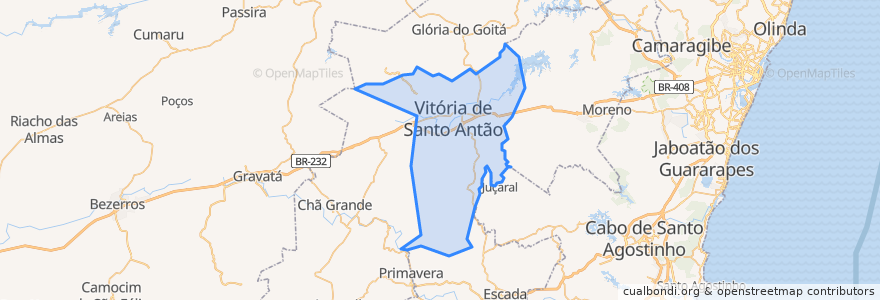 Mapa de ubicacion de Vitória de Santo Antão.