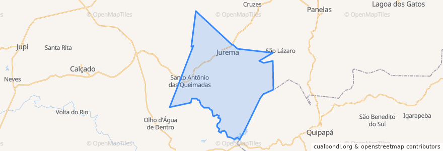 Mapa de ubicacion de Jurema.