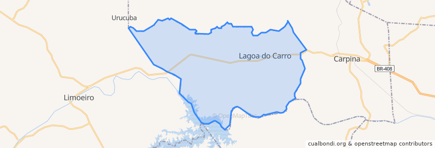 Mapa de ubicacion de Lagoa do Carro.