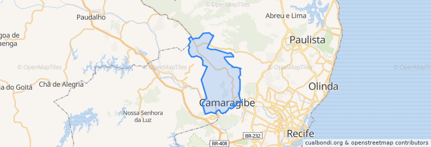 Mapa de ubicacion de Camaragibe.