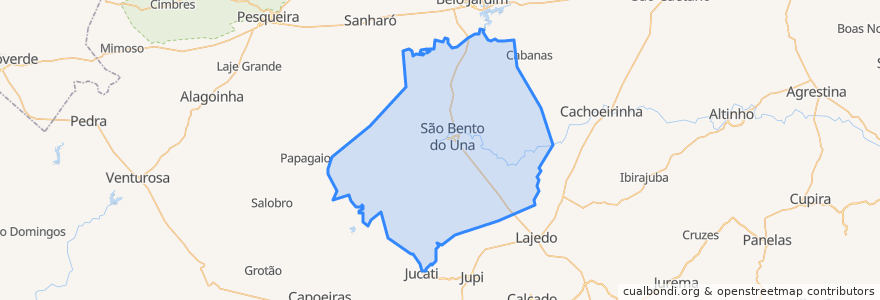 Mapa de ubicacion de São Bento do Una.