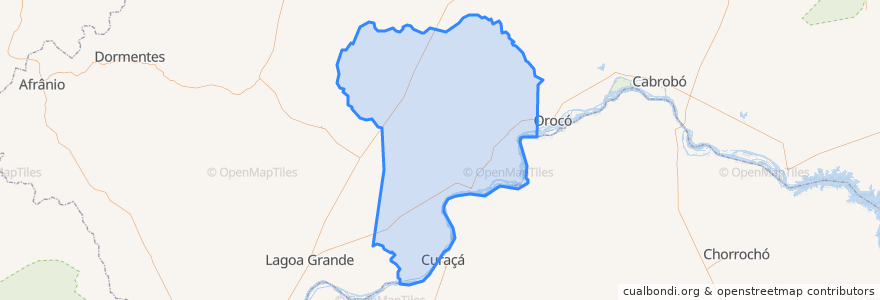 Mapa de ubicacion de Santa Maria da Boa Vista.