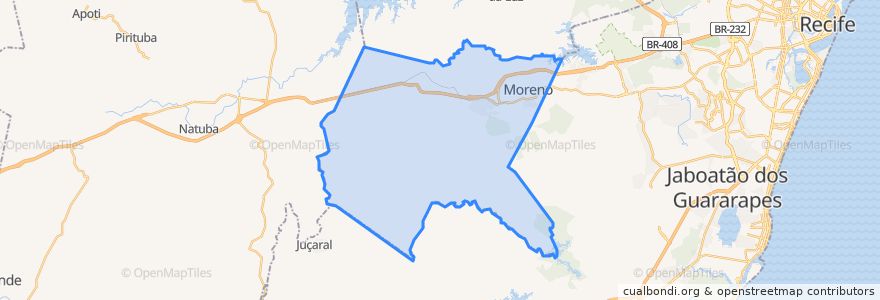 Mapa de ubicacion de Moreno.