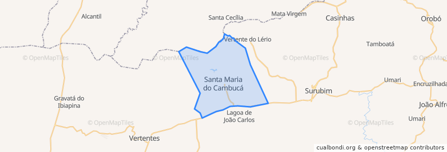 Mapa de ubicacion de Santa Maria do Cambucá.