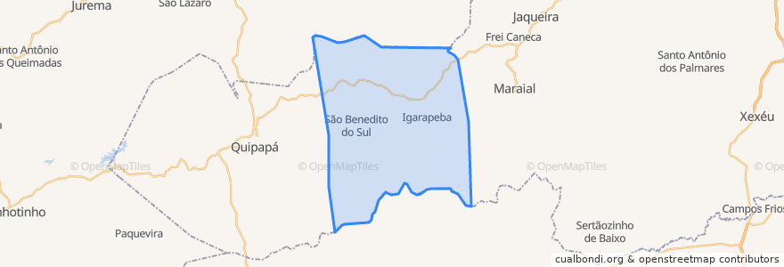 Mapa de ubicacion de São Benedito do Sul.