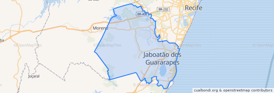 Mapa de ubicacion de Jaboatão dos Guararapes.