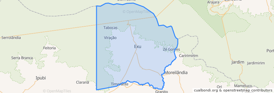 Mapa de ubicacion de Exu.