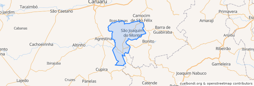 Mapa de ubicacion de São Joaquim do Monte.