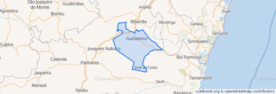 Mapa de ubicacion de Gameleira.