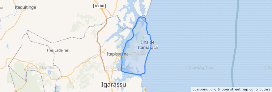 Mapa de ubicacion de Ilha de Itamaracá.