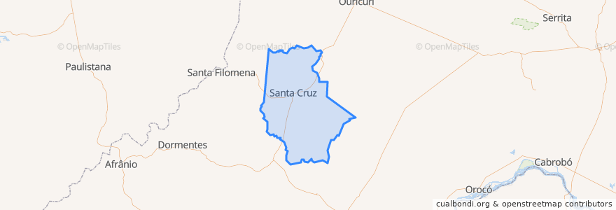 Mapa de ubicacion de Santa Cruz.