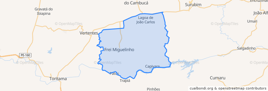 Mapa de ubicacion de Frei Miguelinho.