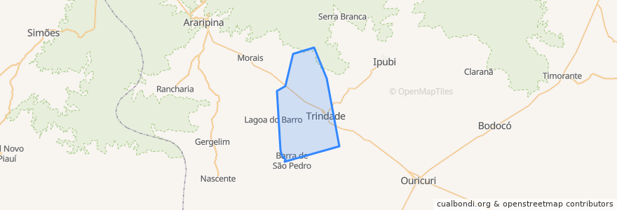 Mapa de ubicacion de Trindade.