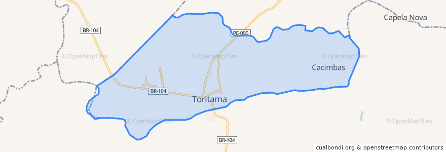 Mapa de ubicacion de Toritama.