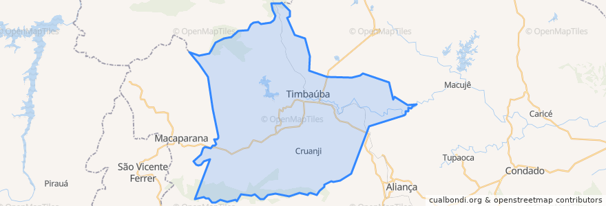 Mapa de ubicacion de Timbaúba.