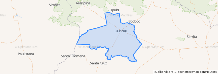 Mapa de ubicacion de Ouricuri.