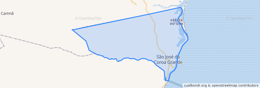 Mapa de ubicacion de São José da Coroa Grande.