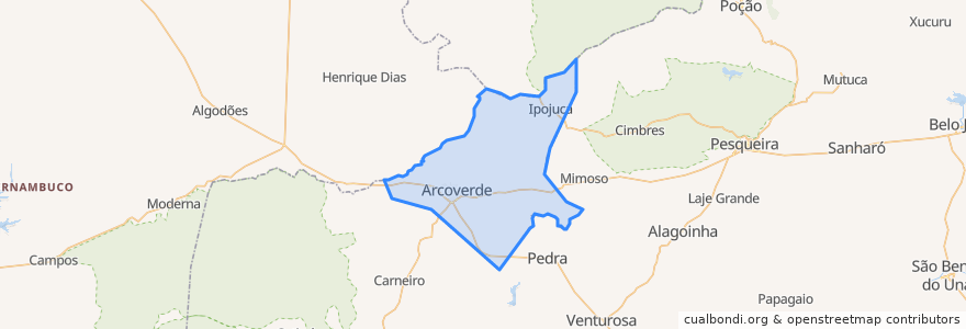 Mapa de ubicacion de Arcoverde.