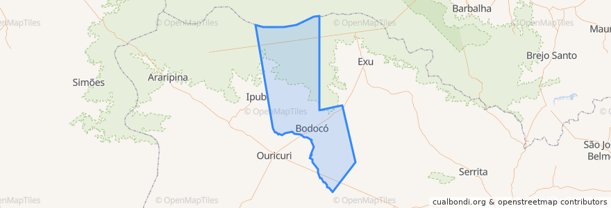 Mapa de ubicacion de Bodocó.