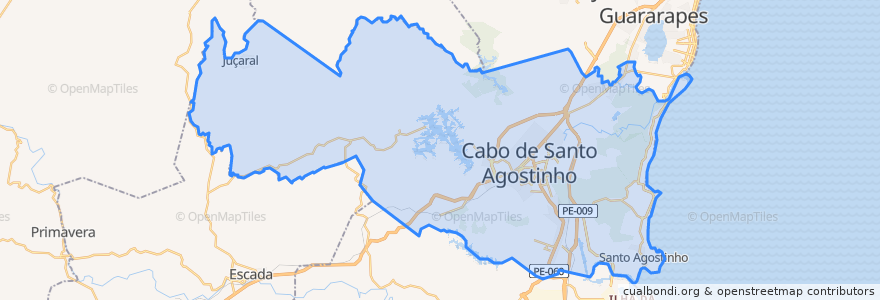 Mapa de ubicacion de Cabo de Santo Agostinho.