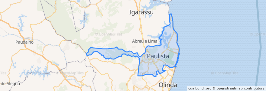 Mapa de ubicacion de Paulista.