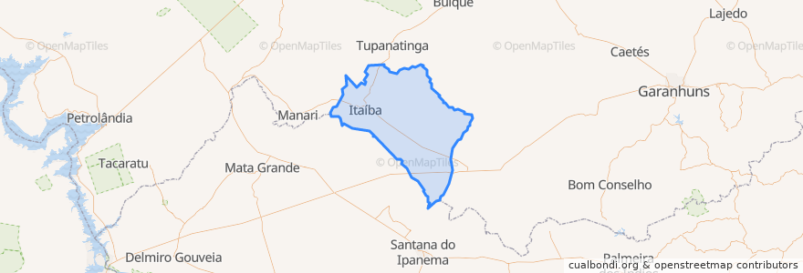 Mapa de ubicacion de Itaíba.