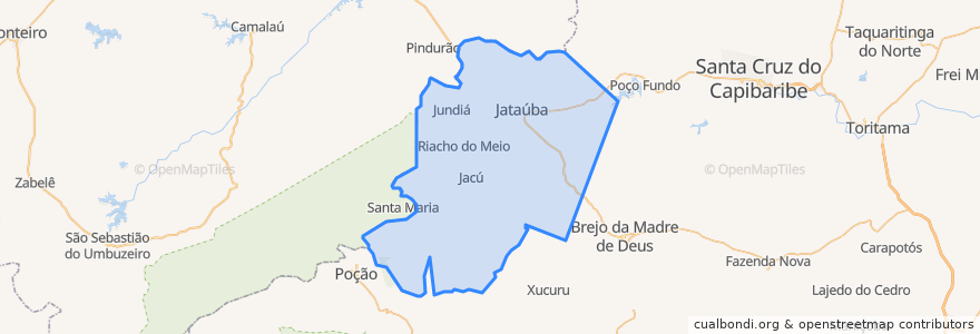 Mapa de ubicacion de Jataúba.