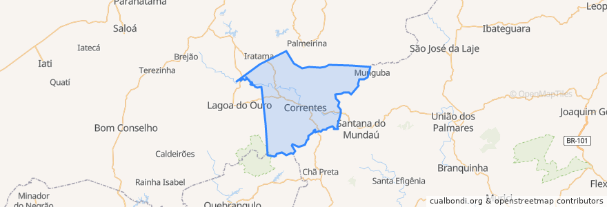 Mapa de ubicacion de Correntes.